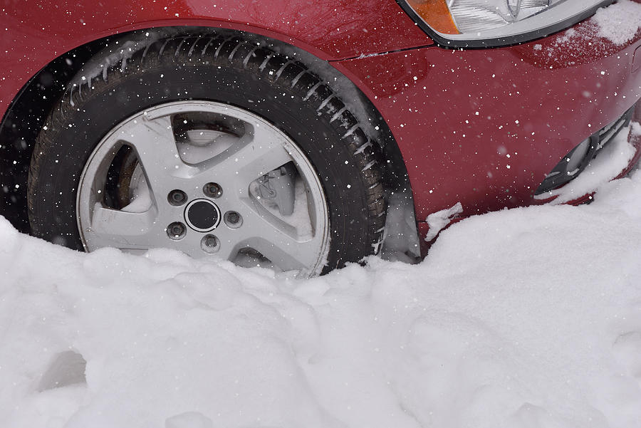 Nature Photograph - Car With Winter Tires On The Snow #3 by Daniel Chetroni