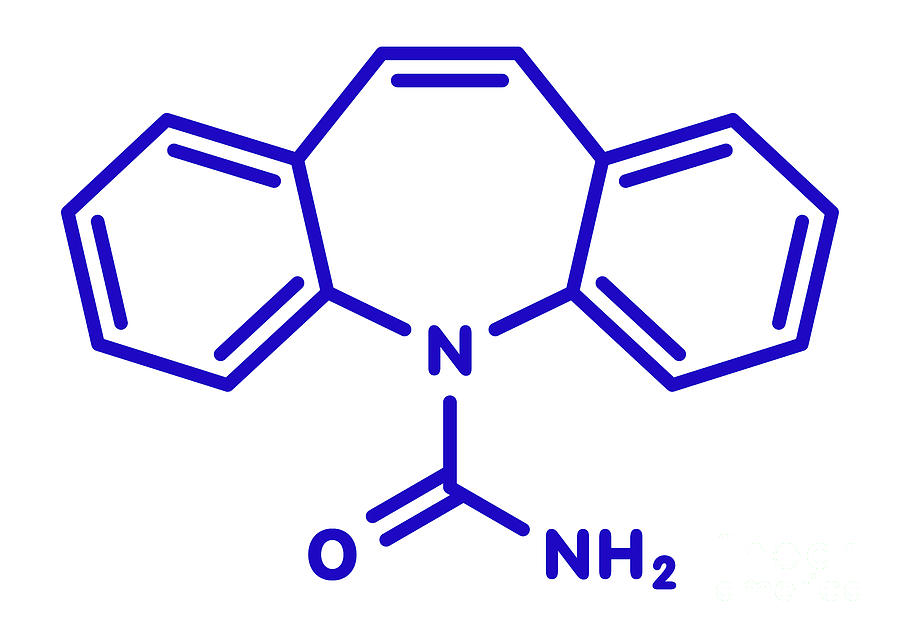 Carbamazepine Anticonvulsant Drug Molecule #3 Photograph by Molekuul/science Photo Library