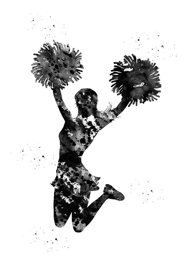 Cheerleader With Pompoms Digital Art By Erzebet S