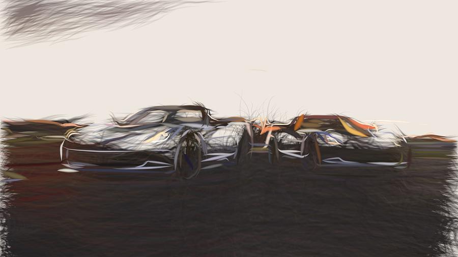 Chevrolet Corvette Carbon Drawing #4 Digital Art by CarsToon Concept