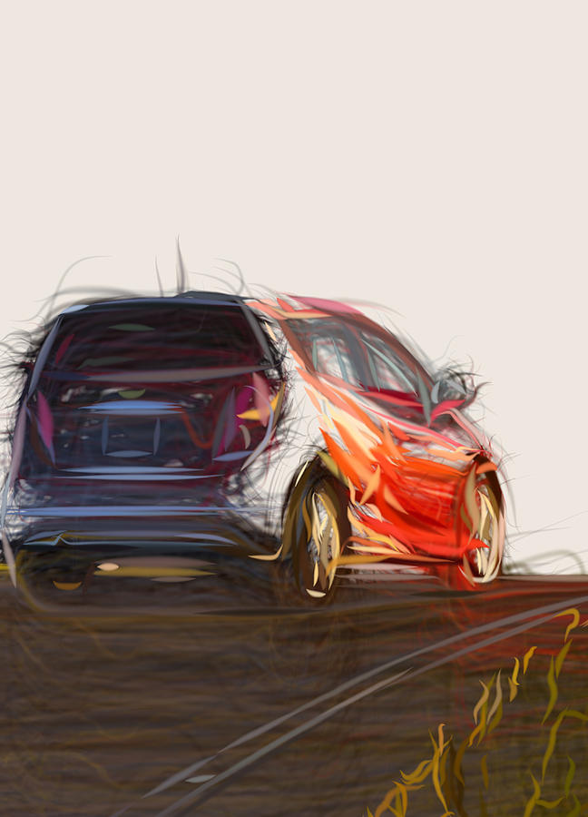 Chevy Sonic Z Spec Drawing #3 Digital Art by CarsToon Concept