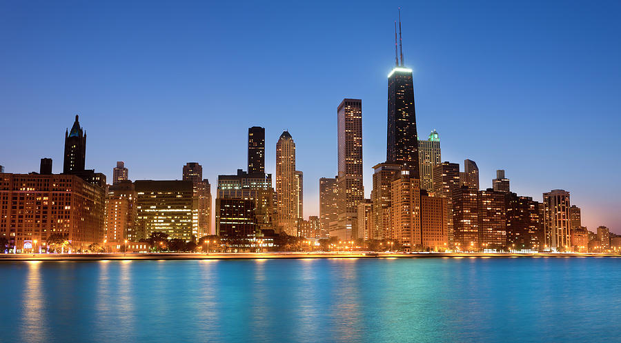 Chicago Skyline At Night #3 by Pawel.gaul