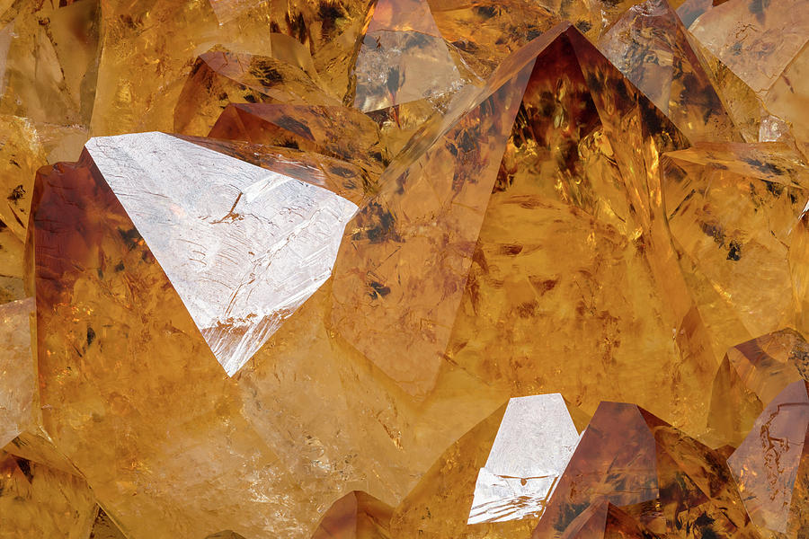 Citrine Crystals, Close #3 Photograph by Mark Windom
