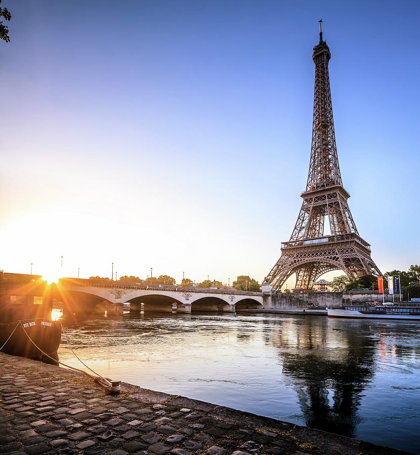 City Of Paris Along The Seine River #3 Digital Art by Antonino Bartuccio