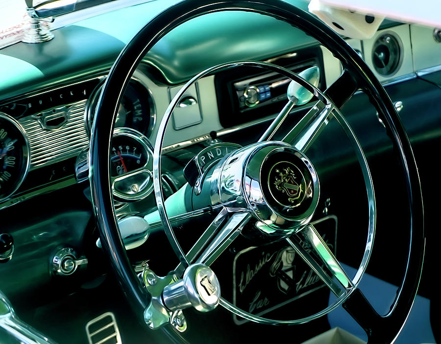 Classic Car Interior 4a Photograph by Cathy Anderson