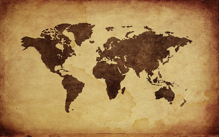 Close Up Of Antique World Map #3 Photograph by Tetra Images