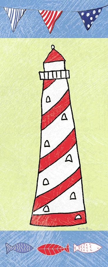 Bunting Painting - Coastal Lighthouse II #3 by Farida Zaman