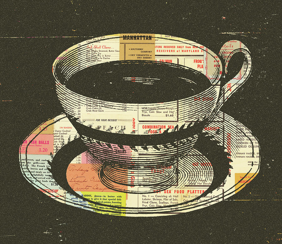 Coffee Drawing - Coffee Cup and Saucer #3 by CSA Images