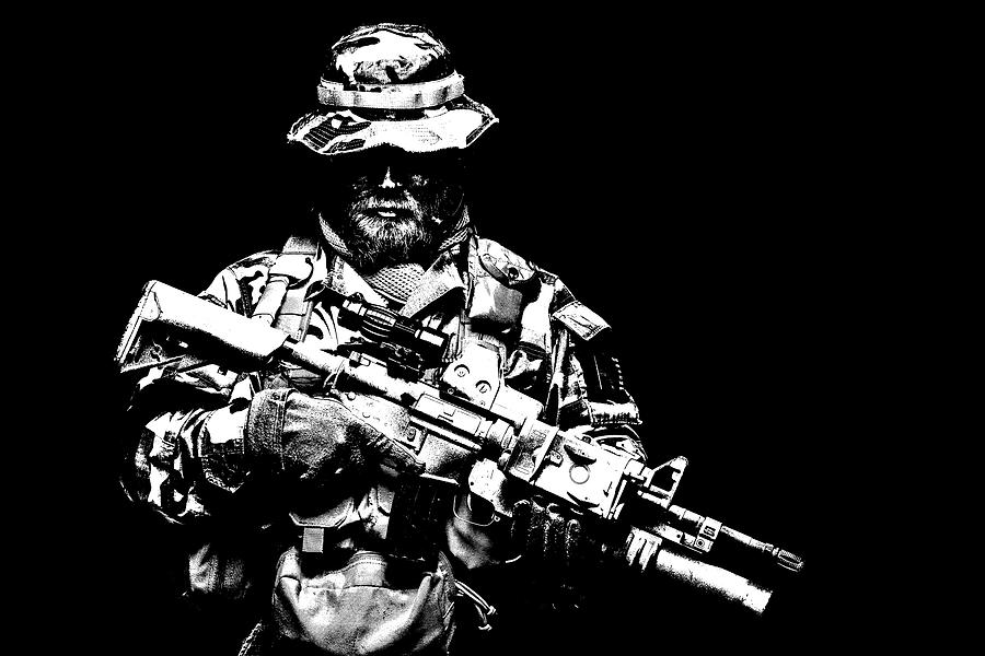 Commando Soldier In Battle Uniform #3 Photograph by Oleg Zabielin