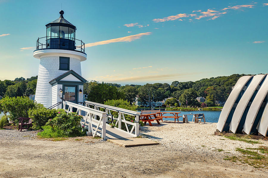Connecticut, Mystic, Mystic Seaport Museum, Seaport Village, Lighthouse #3 Digital Art by Lumiere