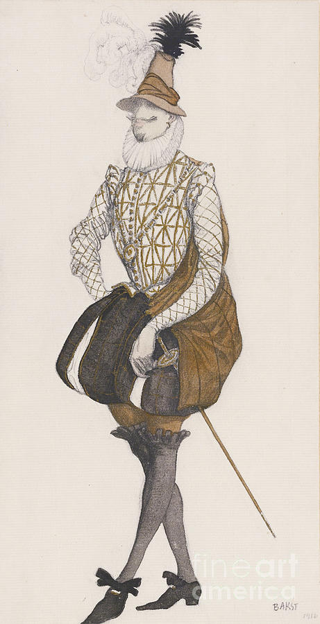 Costume Design For The Ballet Sleeping #3 Drawing by Heritage Images