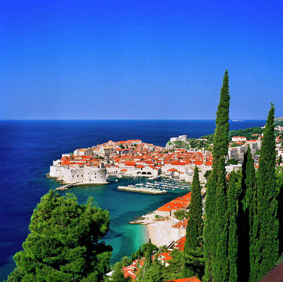 Croatia, Dalmatia, Dubrovnik, Mediterranean Sea, Adriatic Sea, Adriatic Coast, Historical Center And Old Harbor #3 Digital Art by Johanna Huber