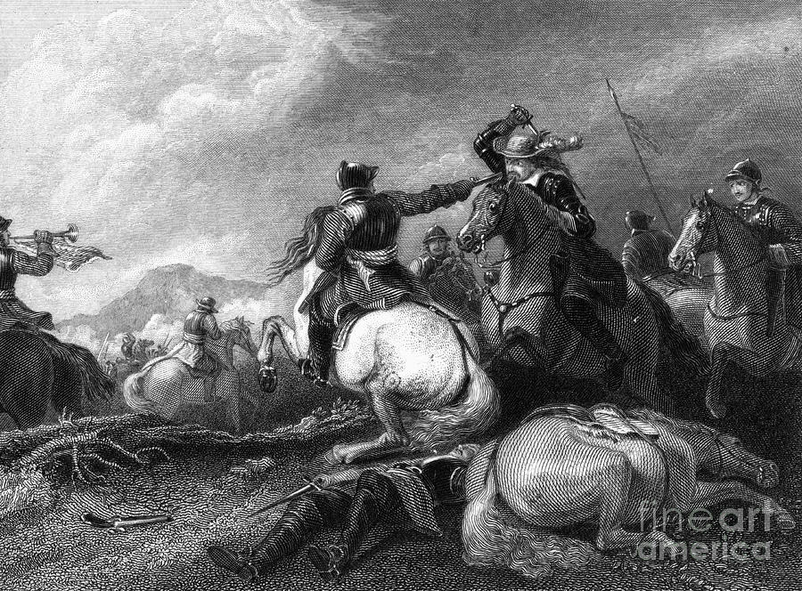 Cromwell At The Battle Of Marston Moor #3 Drawing by Print Collector