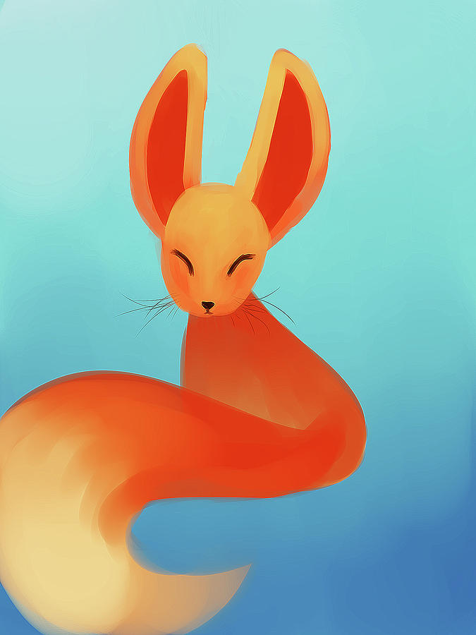 Cute Fox Painting by Jaime Enriquez