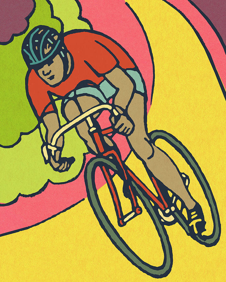 Sports Drawing - Cyclist #3 by CSA Images