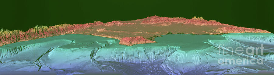 3-d Map Of The Ocean Floor Around Los Angeles Photograph by Us Geological Survey/science Photo Library