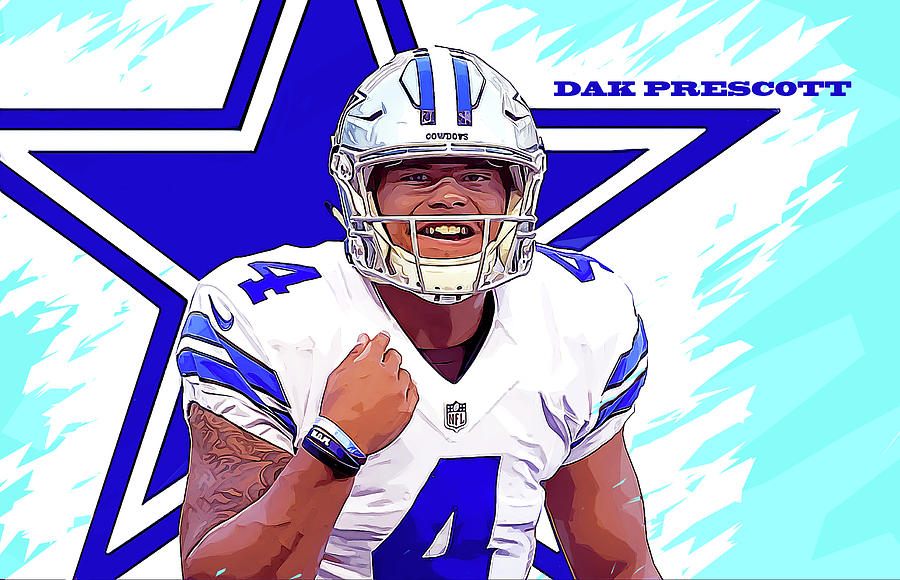 Dallas Cowboys.dak Prescott. Digital Art by Nadezhda Zhuravleva