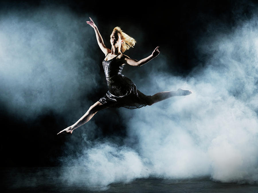 Dancer Leaping Through Smoke #3 Photograph by Henrik Sorensen