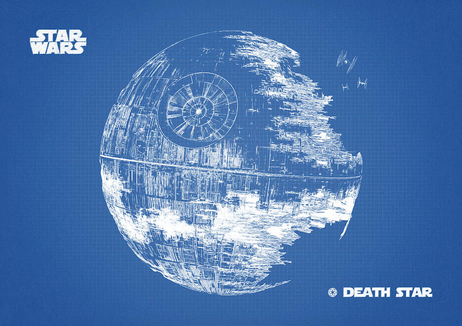 Star Wars Digital Art - DEATH STAR blue #3 by Dennson Creative