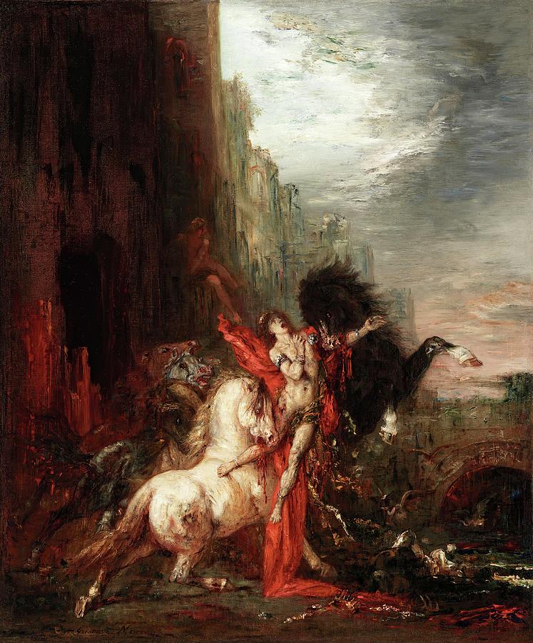 Horse Painting - Diomedes Devoured By His Horses by Gustave Moreau