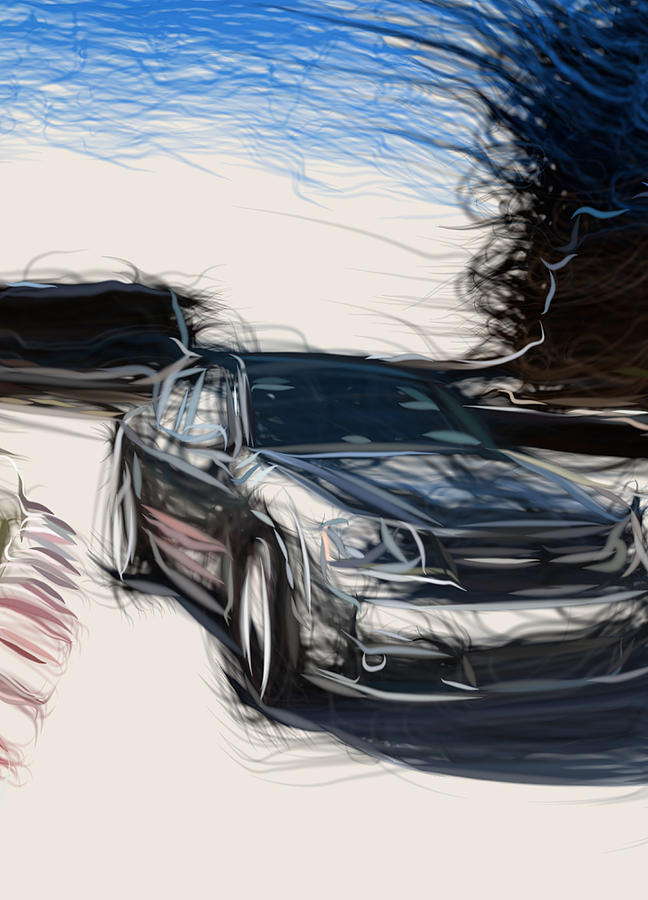 Dodge Avenger R T Drawing #3 Digital Art by CarsToon Concept
