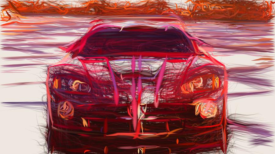 Dodge Viper Gts R Draw Digital Art By Carstoon Concept