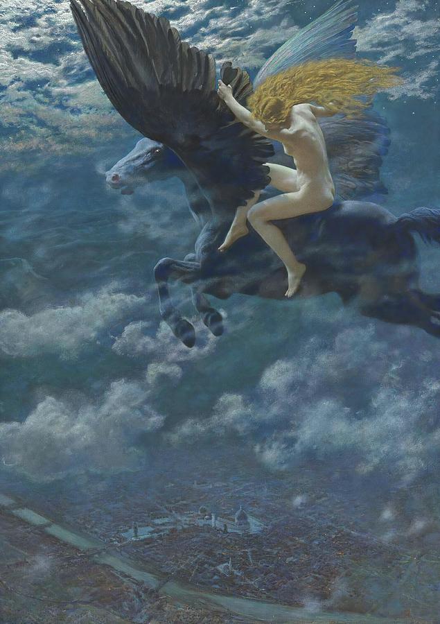 Pegasus Painting - Dream Idyll by Edward Robert Hughes