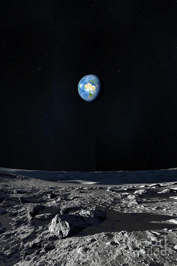 Earthrise Over The Moon #3 Photograph by Detlev Van Ravenswaay/science Photo Library