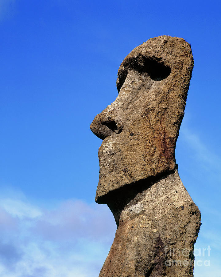 Moai stone head statue