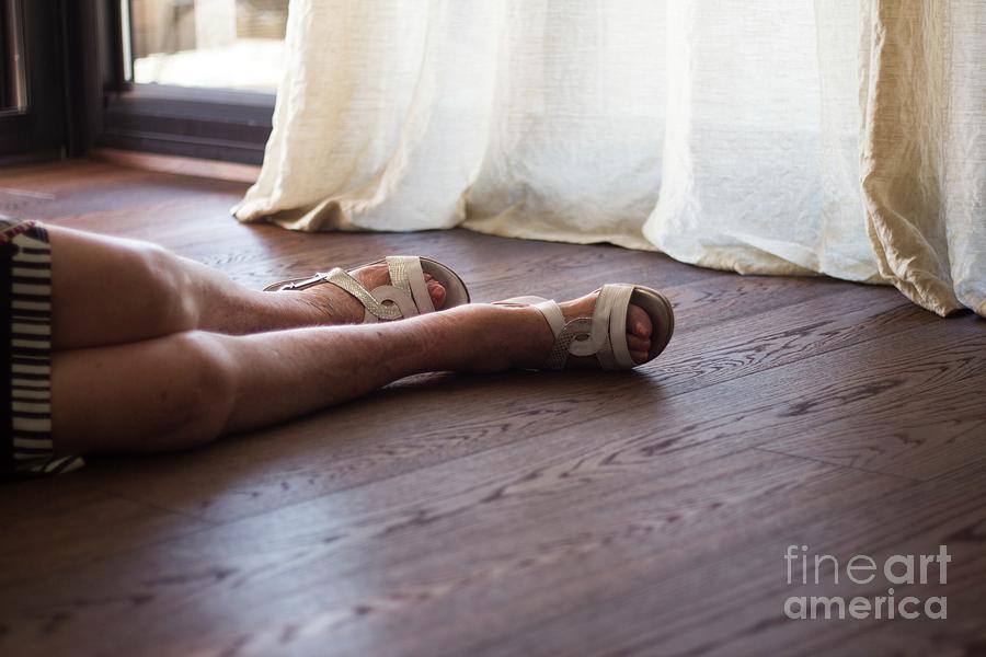 Elderly Woman Lying On Floor After Fall #3 Photograph by Science Photo Library Elderly Woman Lying On Floor After Fall #3 Photograph by Science Photo Library