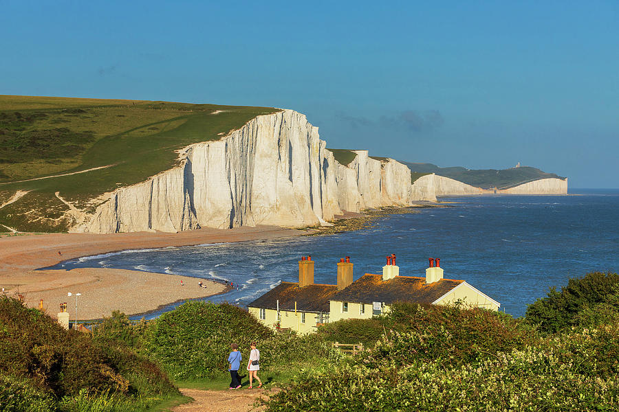 England, Great Britain, South Downs National Park, British Isles, East Sussex, Seaford, Seven Sisters Cliffs On The English Channel #3 Digital Art by Luigi Vaccarella