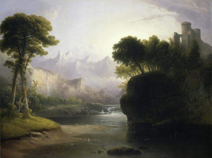 Thomas Cole Painting - Fanciful Landscape #6 by Thomas Doughty