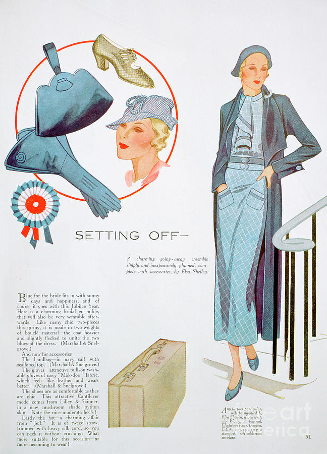Fashion Illustration, 1935 #3 Drawing by Print Collector
