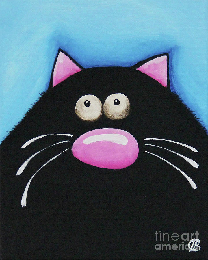 Fat Cat #4 Painting by Lucia Stewart