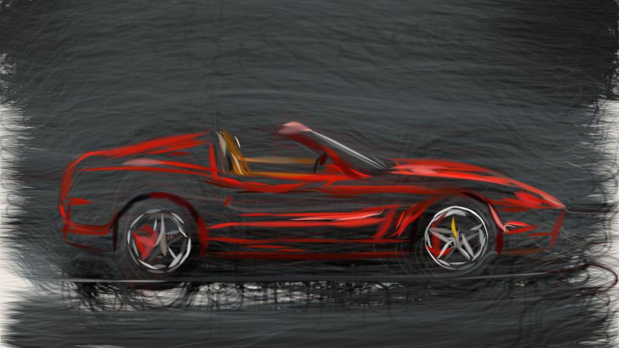 Ferrari 575M Superamerica Draw #3 Digital Art by CarsToon Concept
