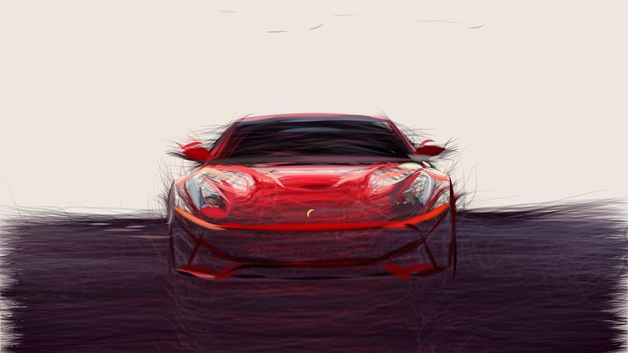 Ferrari F12 Berlinetta Draw #4 Digital Art by CarsToon Concept