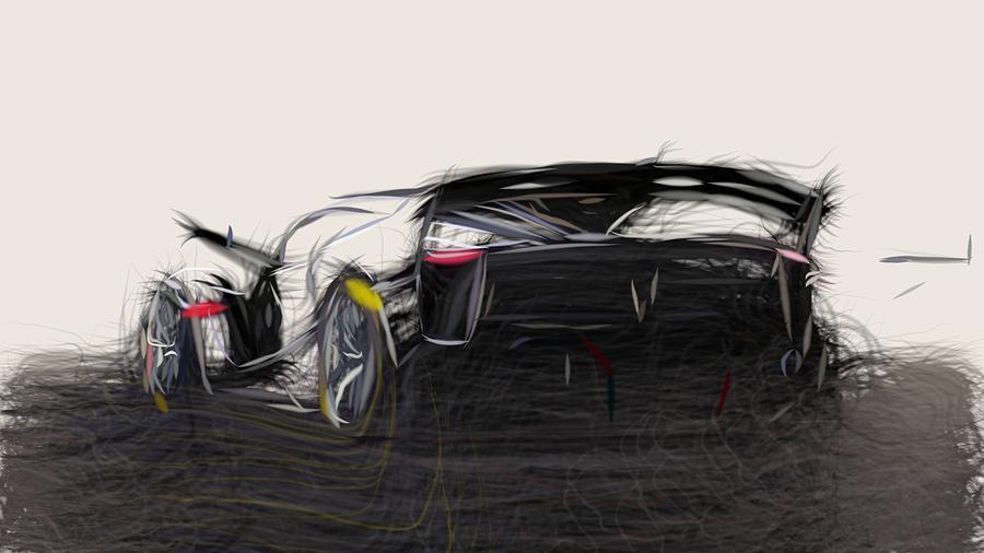 Ferrari FXX K Evo Drawing #4 Digital Art by CarsToon Concept