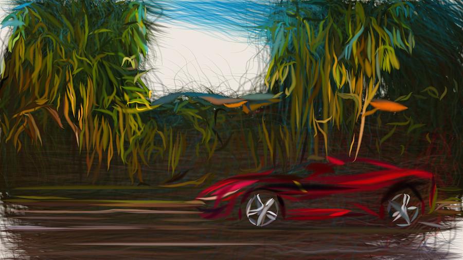 Ferrari Portofino Drawing #4 Digital Art by CarsToon Concept