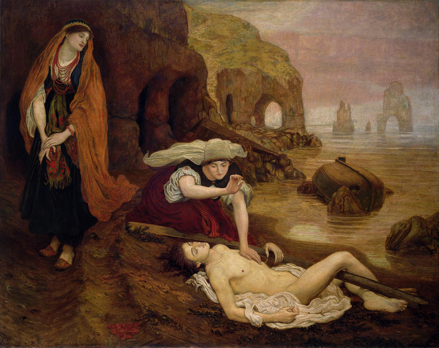 Ford Madox Brown Painting - Finding of Don Juan by Haidee #3 by Ford Madox Brown