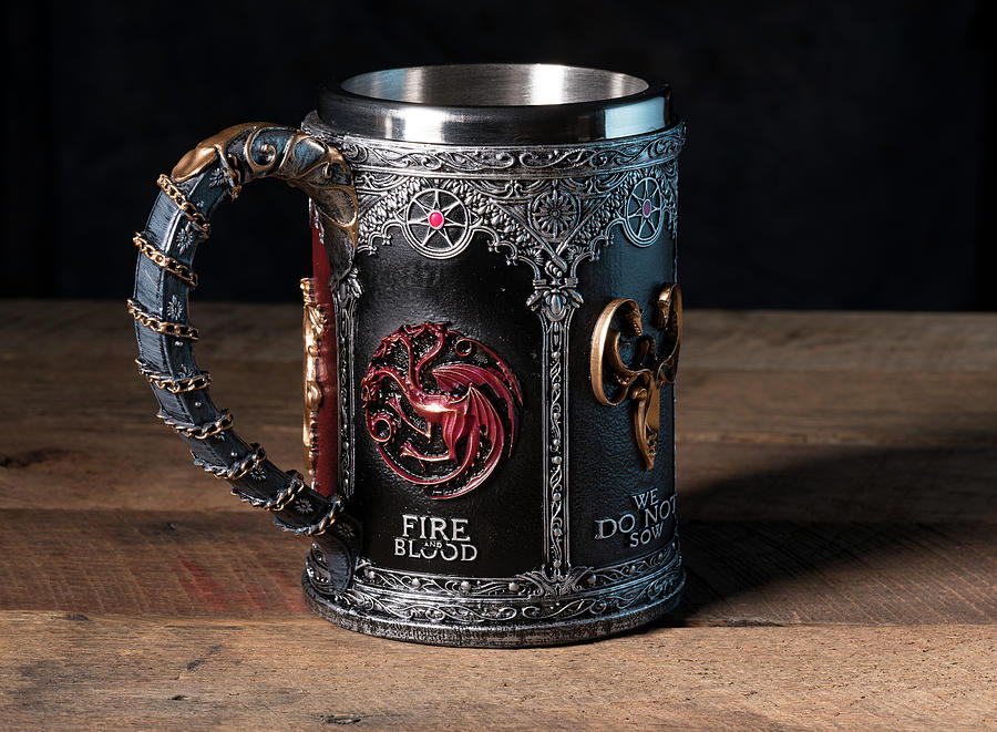Fire and Blood tankard from Game of Thrones series #3 Photograph by Steven Heap
