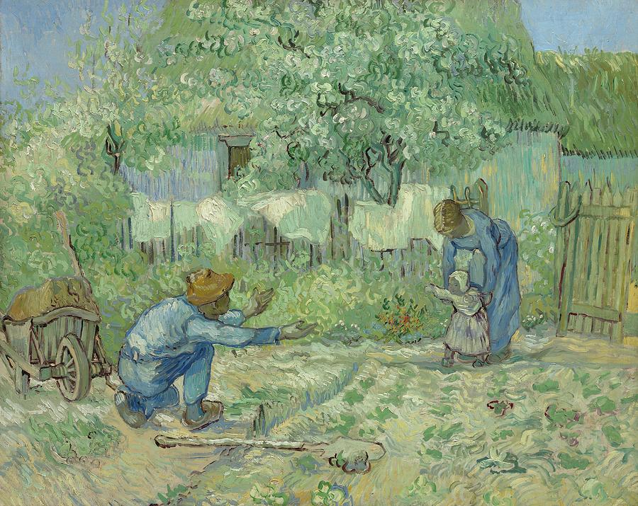 First Steps, After Millet Painting by Vincent Van Gogh