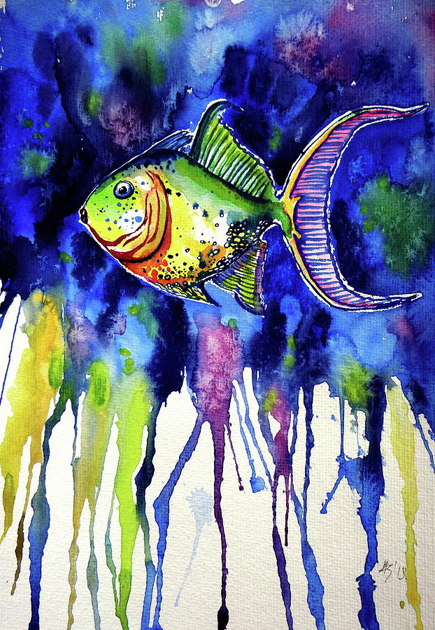 Fish #3 Painting by Kovacs Anna Brigitta