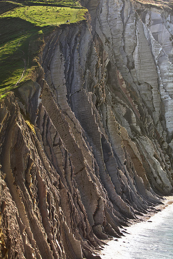Nature Photograph - Flysch Geological Formation On The #3 by Gonzalo Azumendi