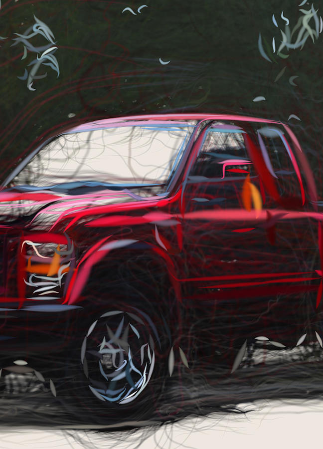 Ford F 250 Super Duty Drawing Digital Art by CarsToon Concept - Fine ...