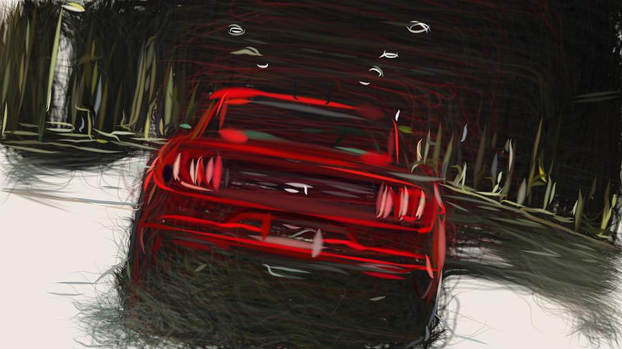 Ford Mustang GT Drawing #4 Digital Art by CarsToon Concept