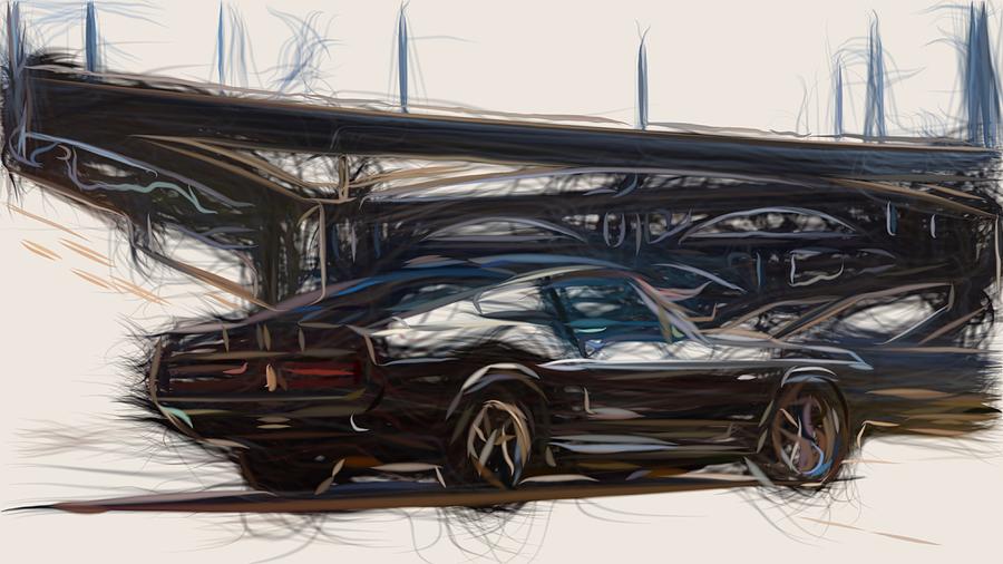 Ford Mustang Gt500 Eleanor Draw Digital Art By Carstoon Concept
