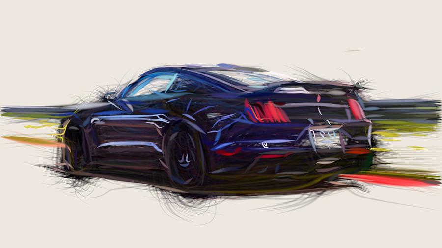 Ford Mustang Shelby GT350 Drawing #4 Digital Art by CarsToon Concept