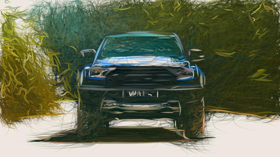 Ford Ranger Raptor Drawing #4 Digital Art by CarsToon Concept