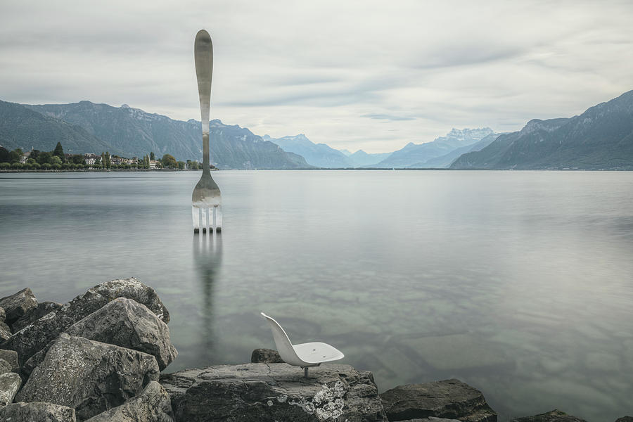 Mountain Photograph - Fork of Vevey - Switzerland #3 by Joana Kruse