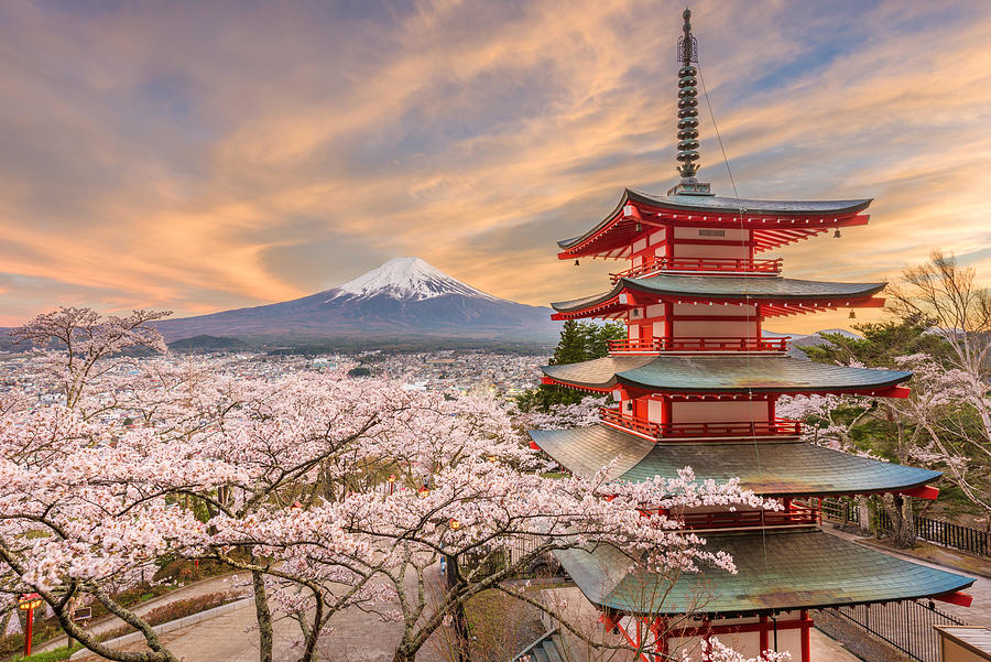 Fujiyoshida, Japan View Of Mt. Fuji Photograph By Sean Pavone - Fine 